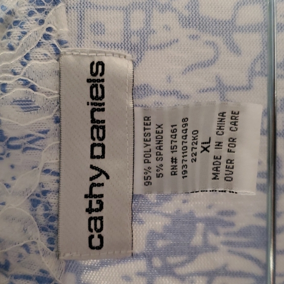 Light Blue and White Lace Jacket XL Cathy Daniels - Picture 3 of 4